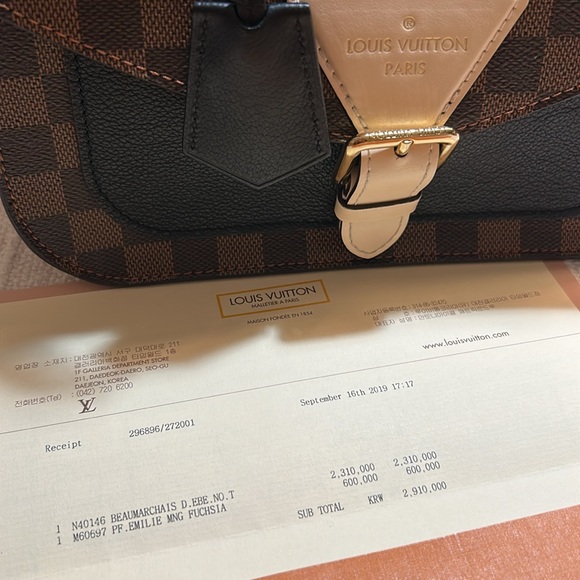 Complete package! Louis Vuitton Damier Ebene Beaumarchais - Picture 11 of 11